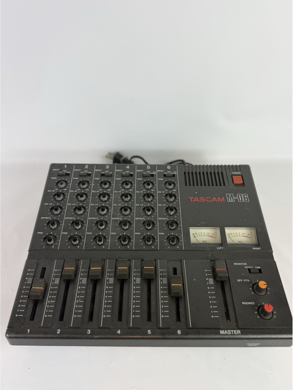 Tascam M-06 6 Channel Stereo Analog Mixer Vintage Tested / Works (Missing Nobs)
